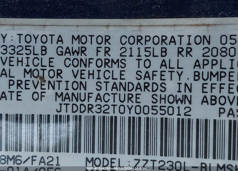 2000 TOYOTA CELICA GT VIN: JTDDR32T0Y0055012