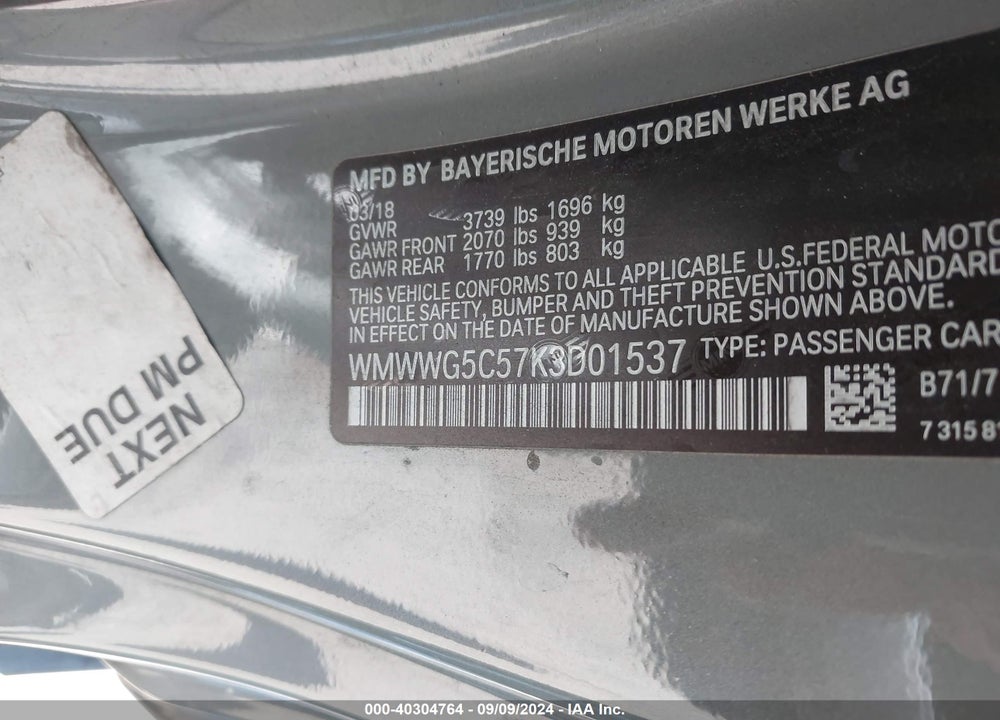 2019 MINI CONVERTIBLE COOPER VIN: WMWWG5C57K3D01537