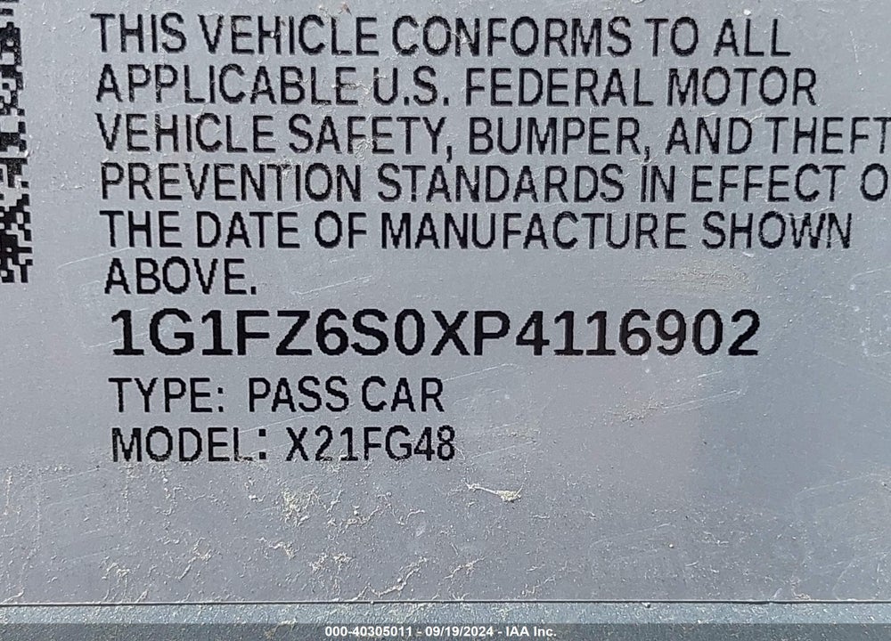 2023 CHEVROLET BOLT EUV FWD PREMIER VIN: 1G1FZ6S0XP4116902