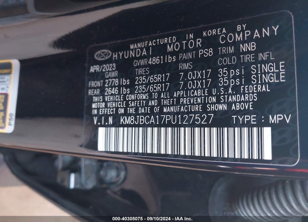 2023 HYUNDAI TUCSON HYBRID BLUE VIN: KM8JBCA17PU127527