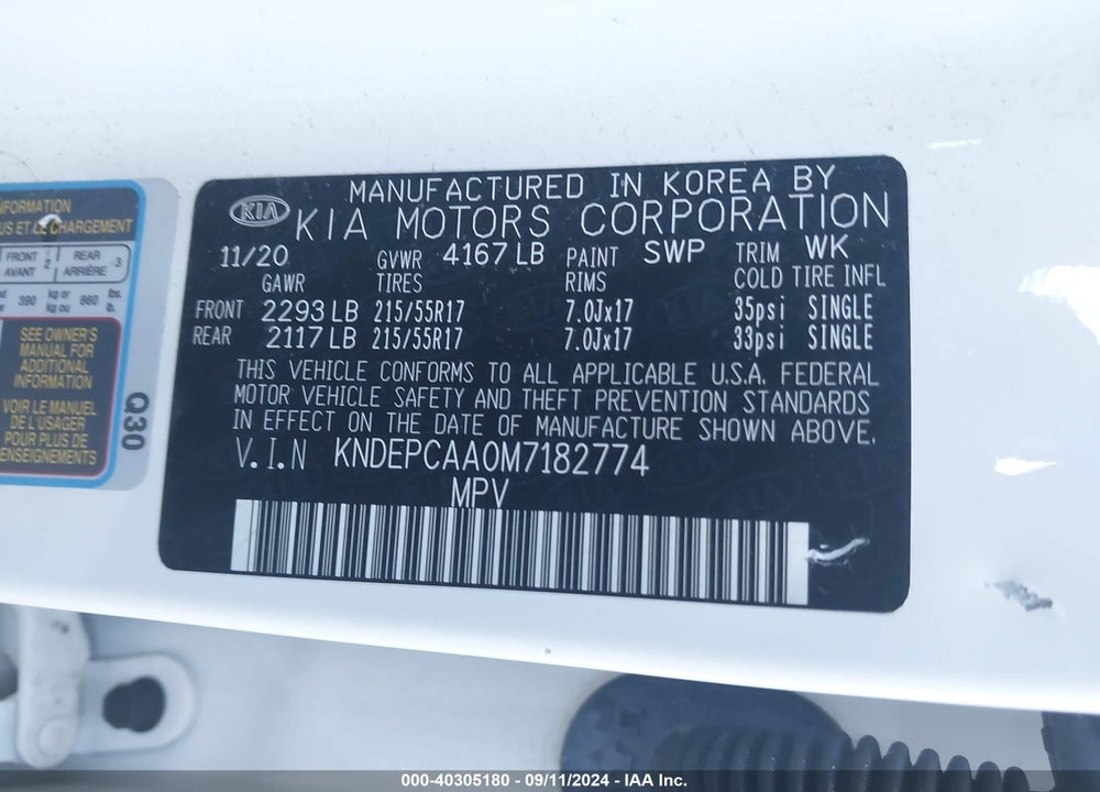 2021 KIA SELTOS LX VIN: KNDEPCAA0M7182774