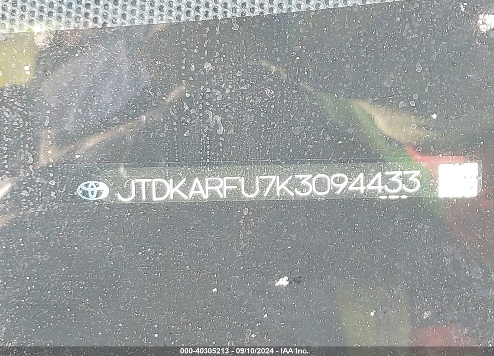 2019 TOYOTA PRIUS LE VIN: JTDKARFU7K3094433