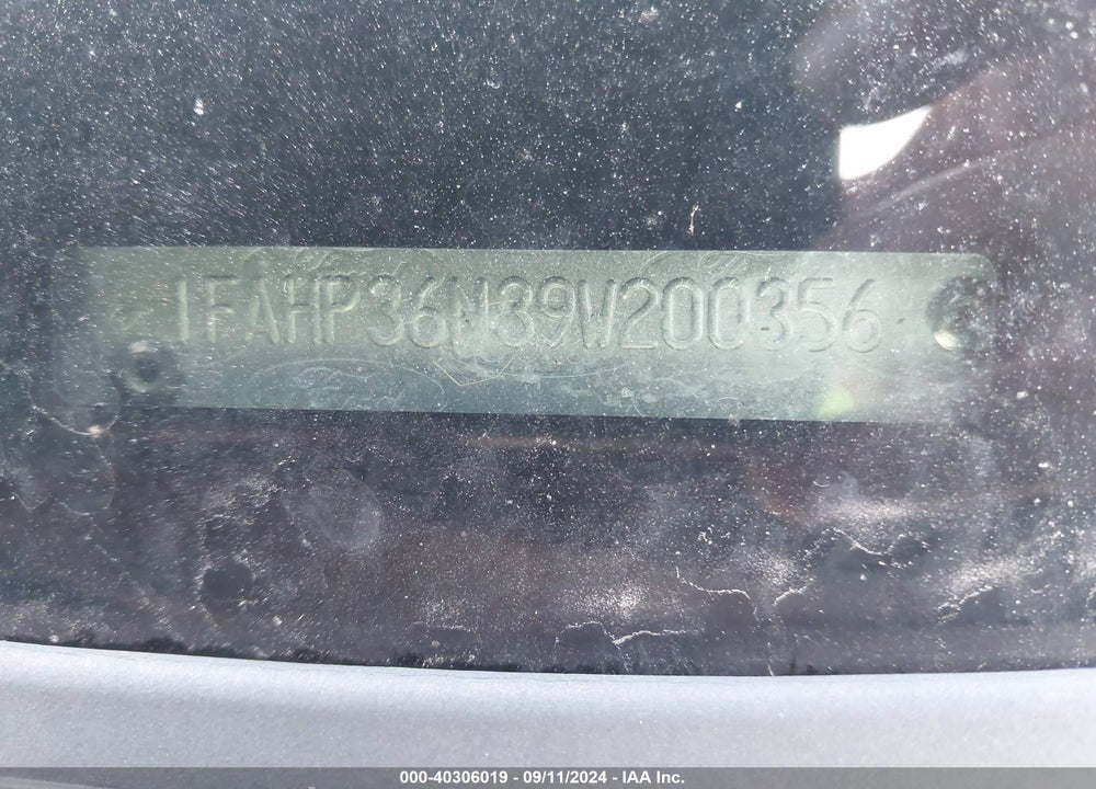2009 FORD FOCUS SES VIN: 1FAHP36N39W200356