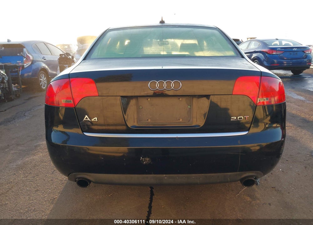 2006 AUDI A4 2.0T VIN: WAUAF78E46A138104