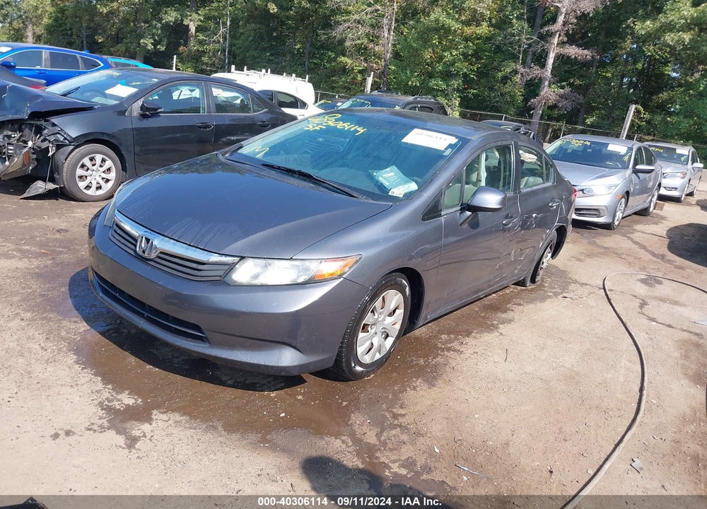 2012 HONDA CIVIC LX VIN: 19XFB2F54CE062385