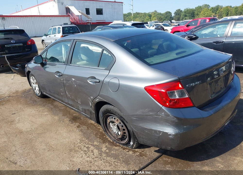 2012 HONDA CIVIC LX VIN: 19XFB2F54CE062385