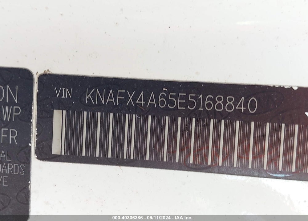 2014 KIA FORTE LX VIN: KNAFX4A65E5168840