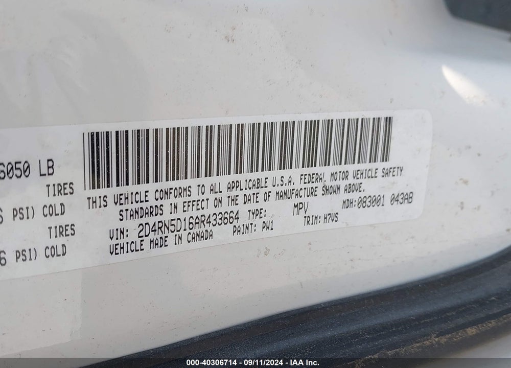 2010 DODGE GRAND CARAVAN SXT VIN: 2D4RN5D16AR433664