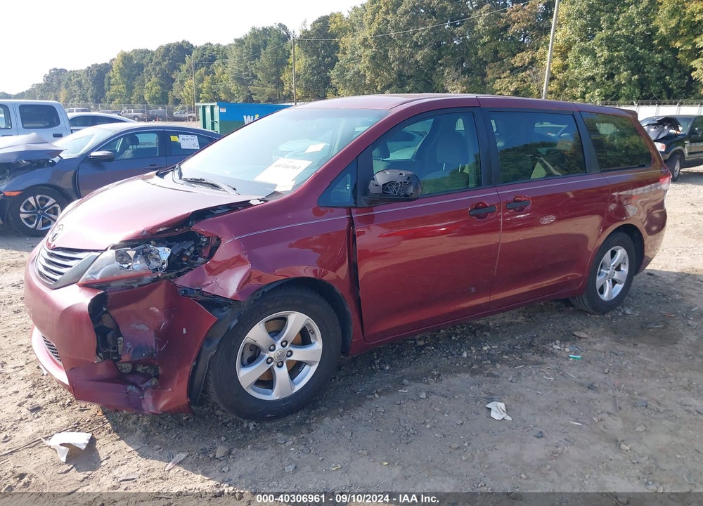 2012 TOYOTA SIENNA BASE V6 7 PASSENGER VIN: 5TDZK3DC8CS236968