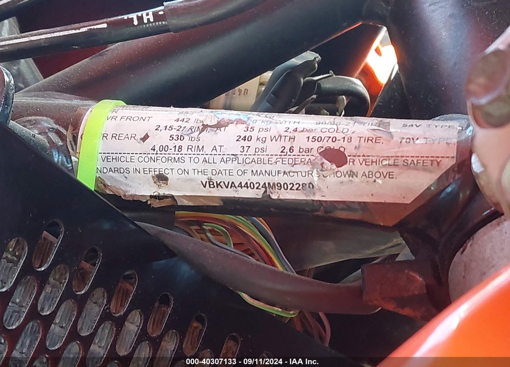 2004 KTM 950 ADVENTURE VIN: VBKVA44024M902280