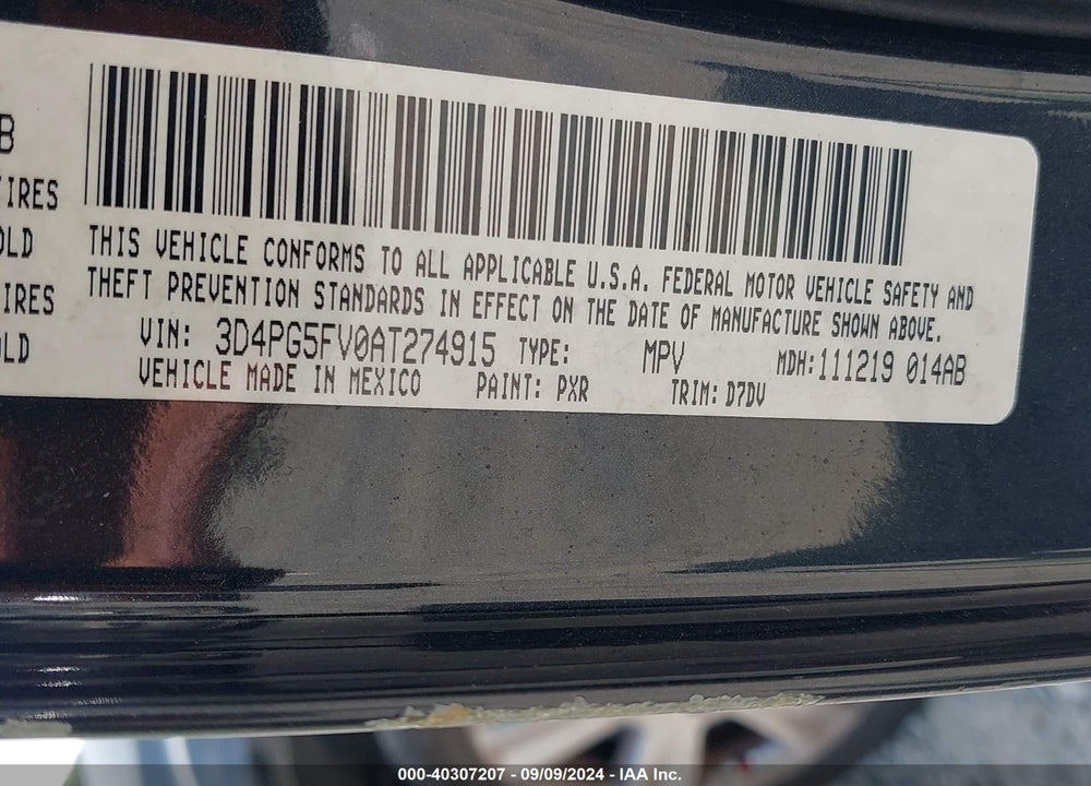 2010 DODGE JOURNEY SXT VIN: 3D4PG5FV0AT274915