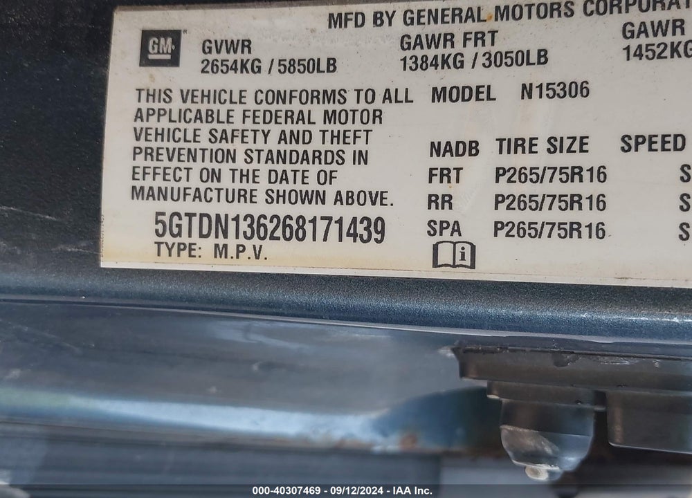 2006 HUMMER H3 SUV VIN: 5GTDN136268171439
