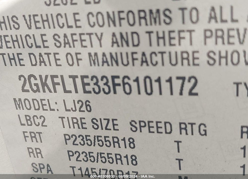 2015 GMC TERRAIN SLT-2 VIN: 2GKFLTE33F6101172