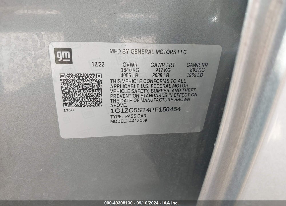 2023 CHEVROLET MALIBU FWD 1FL VIN: 1G1ZC5ST4PF150454
