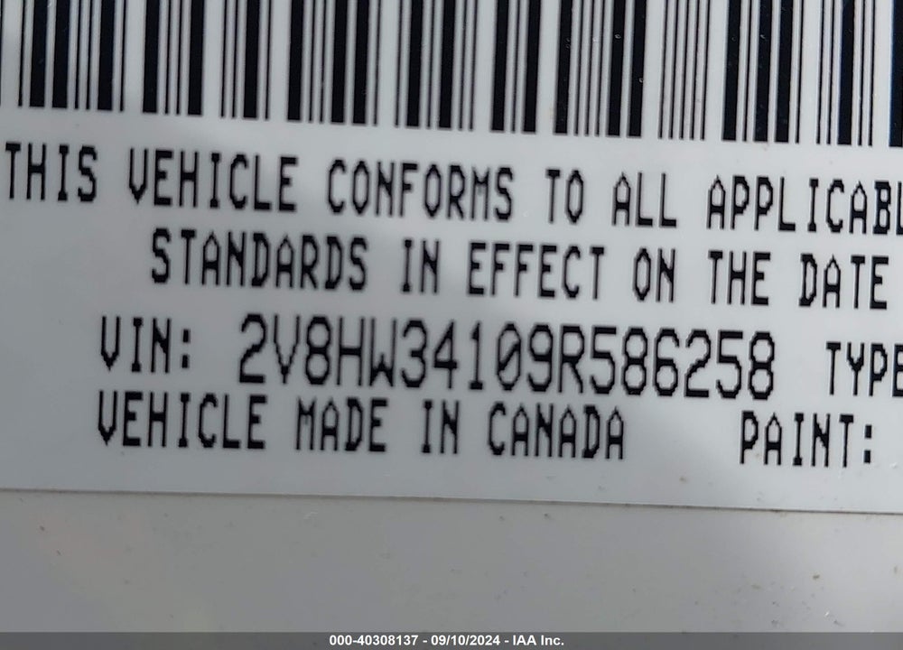2009 VOLKSWAGEN ROUTAN SE VIN: 2V8HW34109R586258