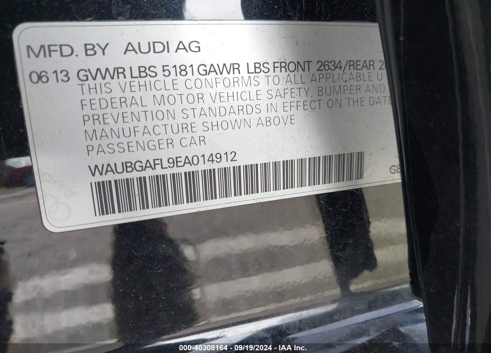 2014 AUDI S4 3.0T PREMIUM PLUS VIN: WAUBGAFL9EA014912