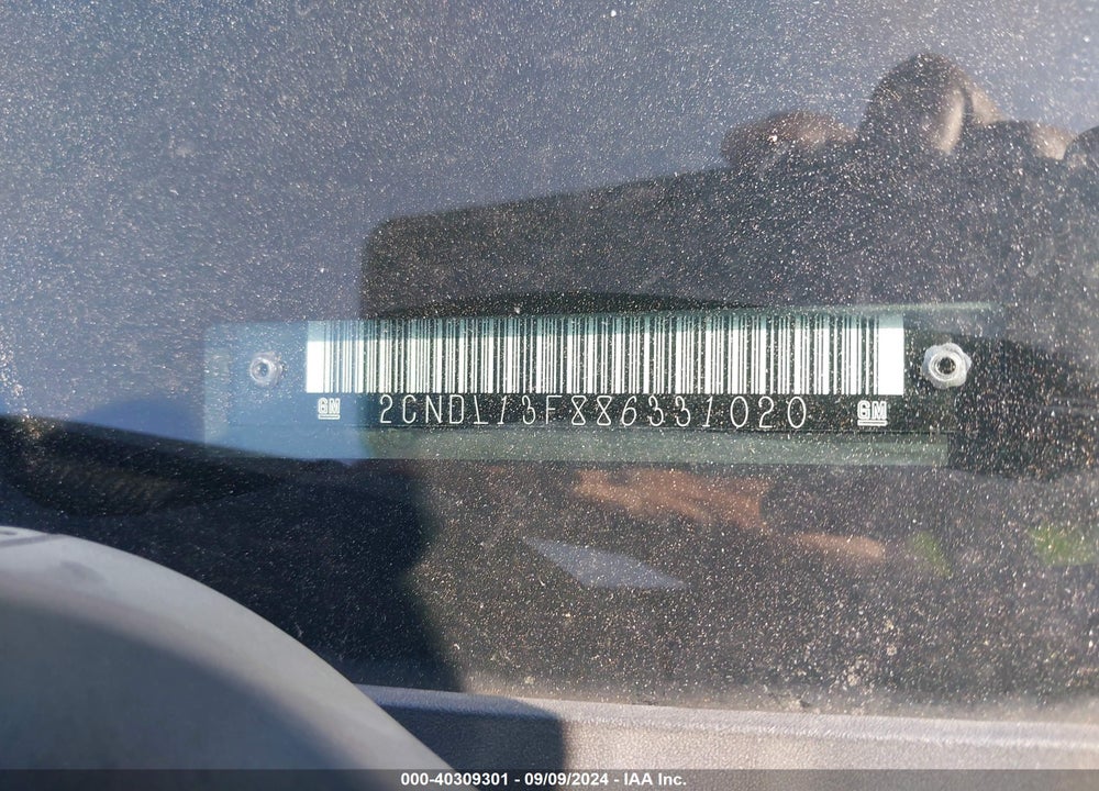 2008 CHEVROLET EQUINOX LS VIN: 2CNDL13F886331020