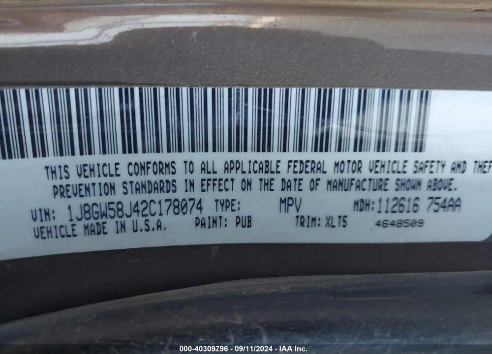 2002 JEEP GRAND CHEROKEE LIMITED VIN: 1J8GW58J42C178074