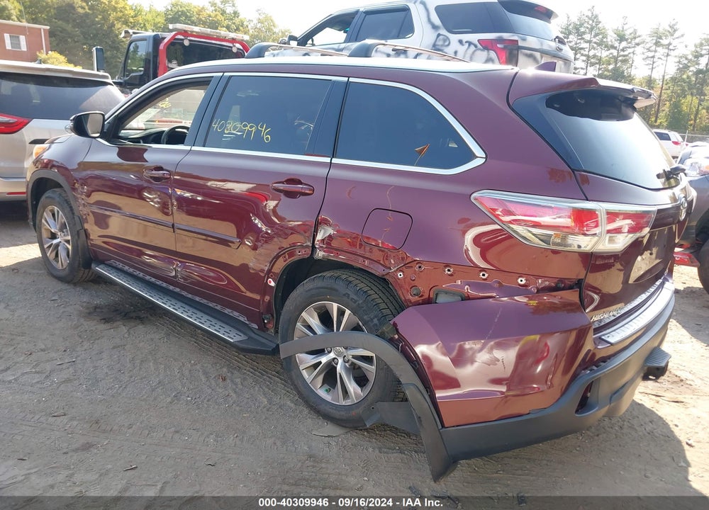 2014 TOYOTA HIGHLANDER XLE V6 VIN: 5TDJKRFH5ES022628