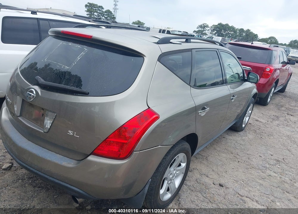 2004 NISSAN MURANO SL VIN: JN8AZ08T24W209403