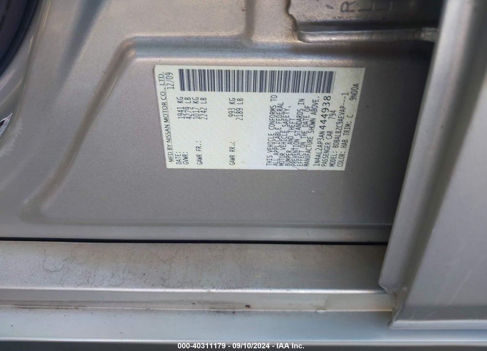 2010 NISSAN ALTIMA 2.5 S VIN: 1N4AL2AP3AN444938