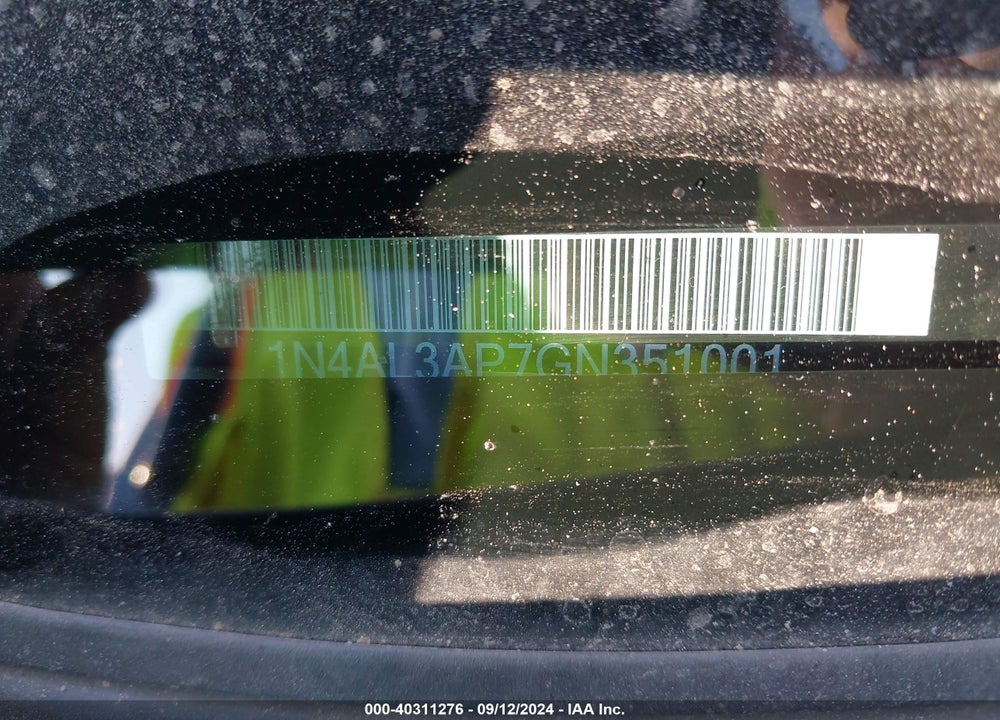 2016 NISSAN ALTIMA VIN: 1N4AL3AP7GN351001