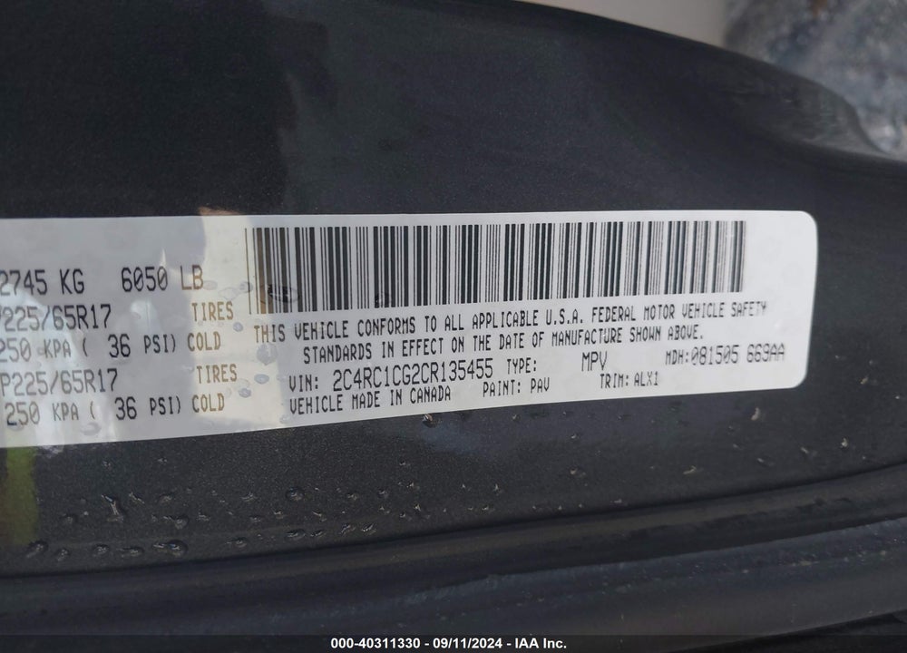 2012 CHRYSLER TOWN & COUNTRY TOURING-L VIN: 2C4RC1CG2CR135455