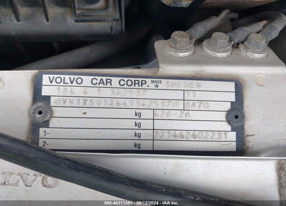 2004 VOLVO S80 T6 ELITE VIN: YV1TS91Z441342537