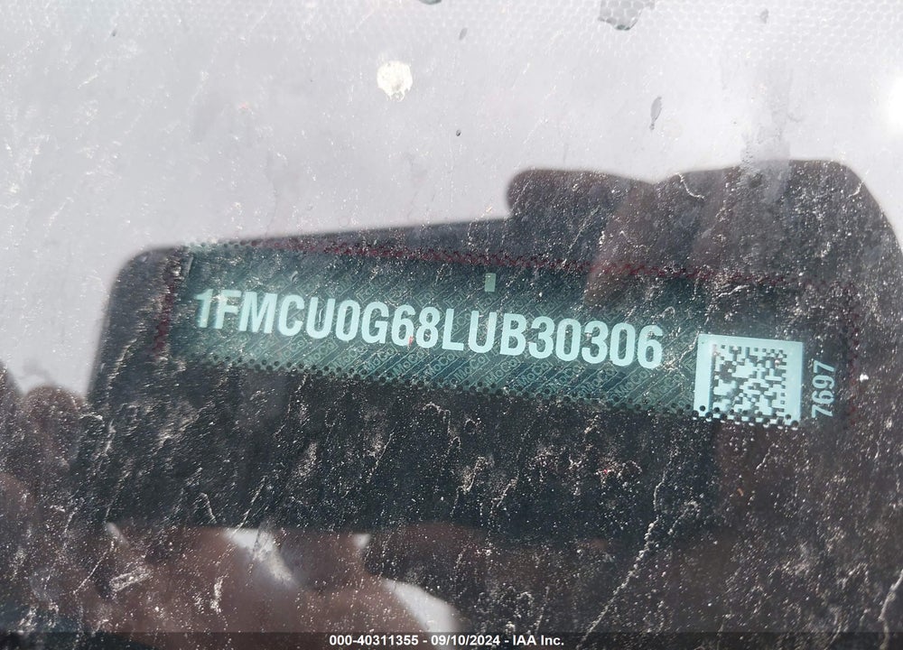 2020 FORD ESCAPE SE VIN: 1FMCU0G68LUB30306