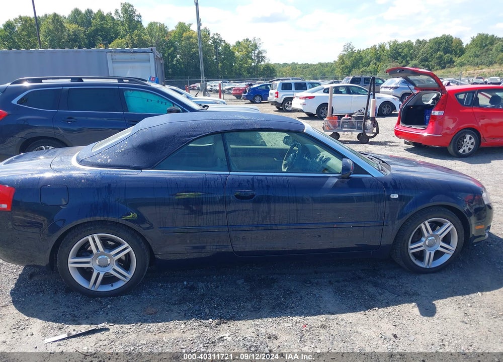 2008 AUDI A4 2.0T VIN: WAUDF48H08K008940