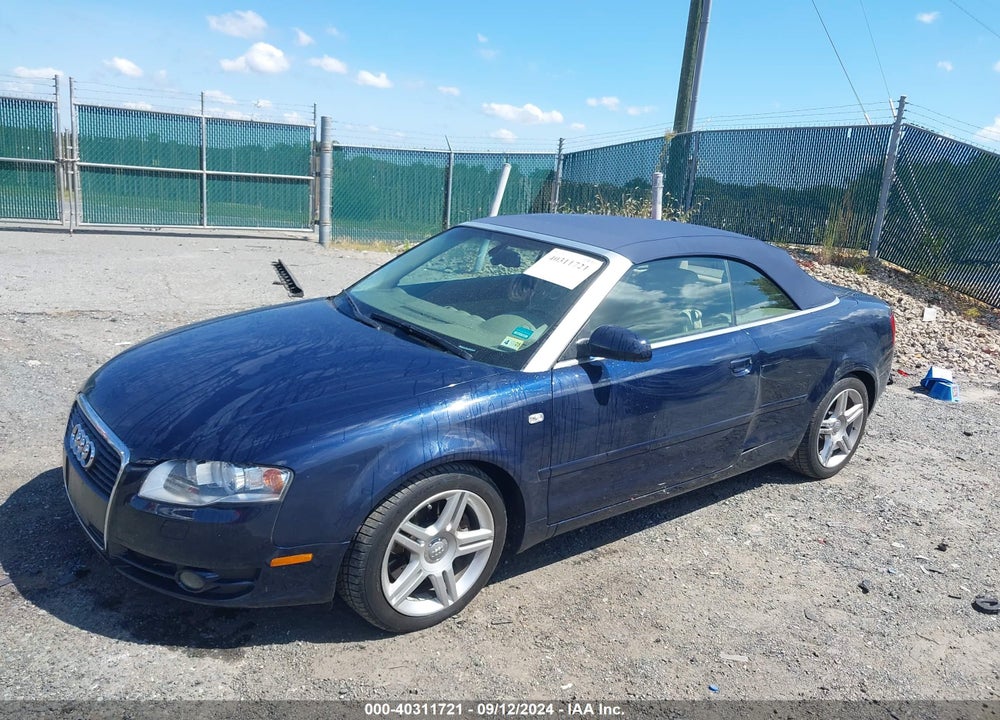 2008 AUDI A4 2.0T VIN: WAUDF48H08K008940