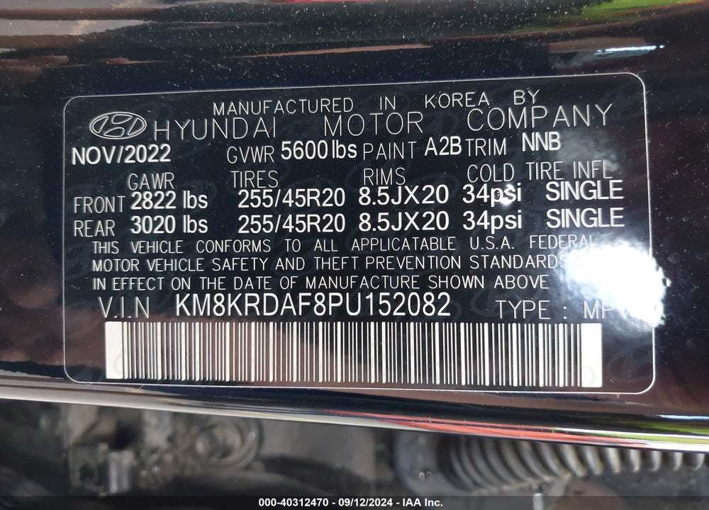 2023 HYUNDAI IONIQ 5 LIMITED VIN: KM8KRDAF8PU152082