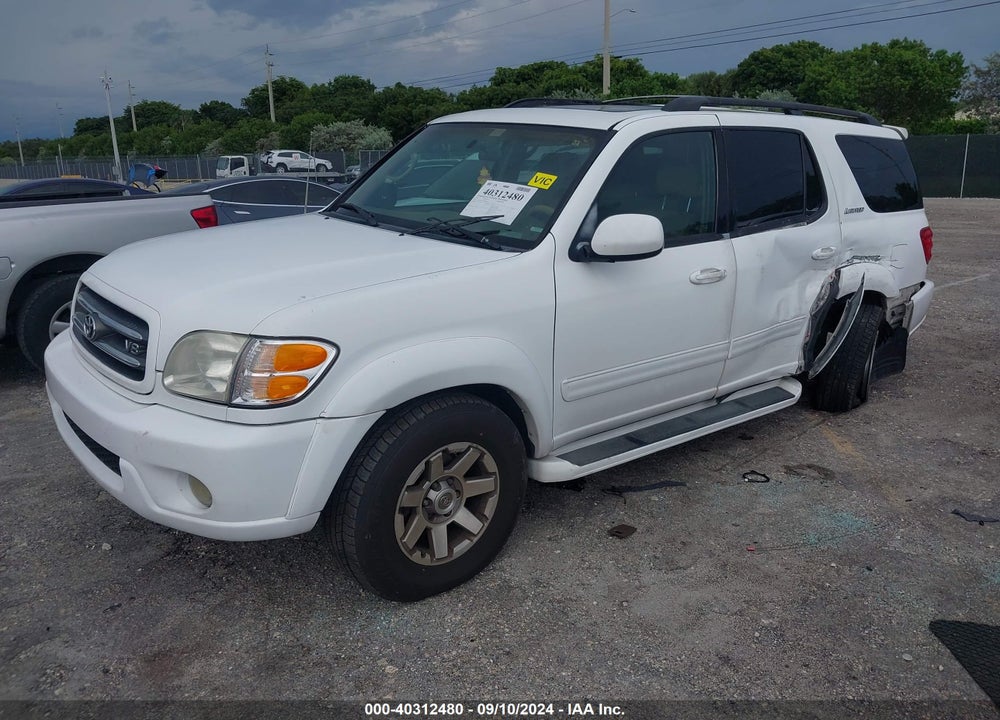 2002 TOYOTA SEQUOIA LIMITED V8 VIN: 5TDZT38A72S070690