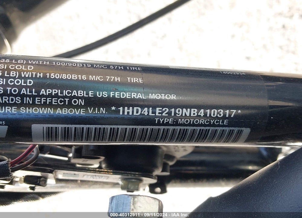 2022 HARLEY-DAVIDSON XL883 N VIN: 1HD4LE219NB410317