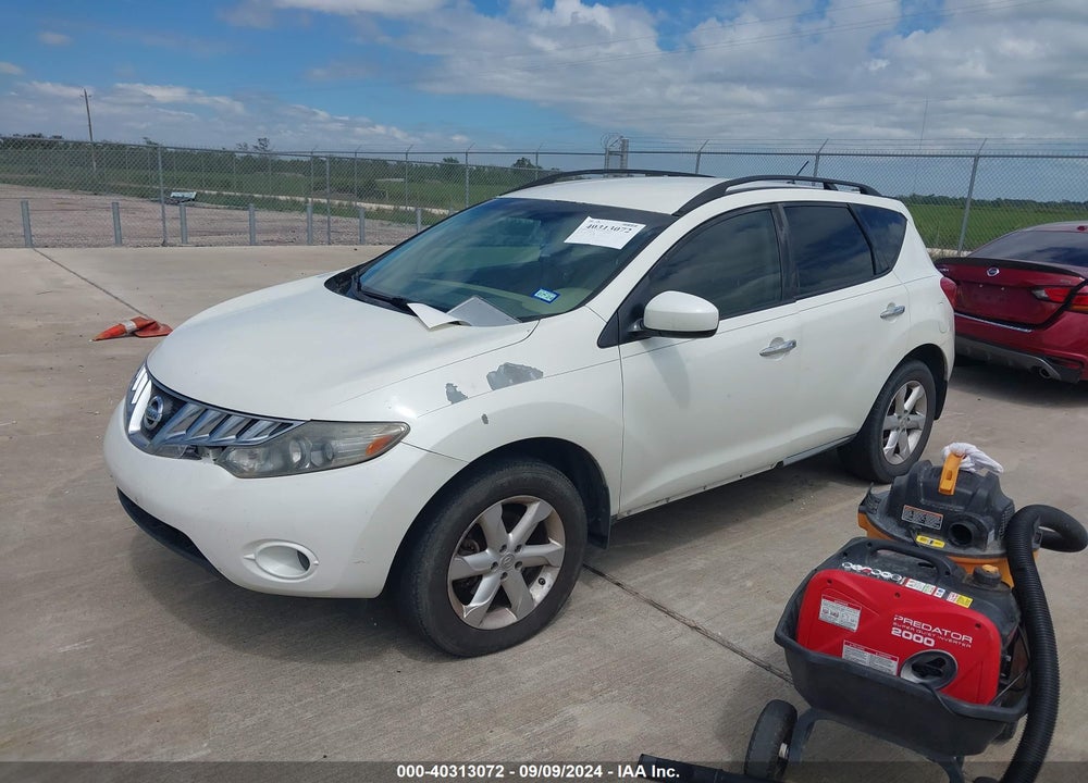 2009 NISSAN MURANO S VIN: JN8AZ18U09W102078