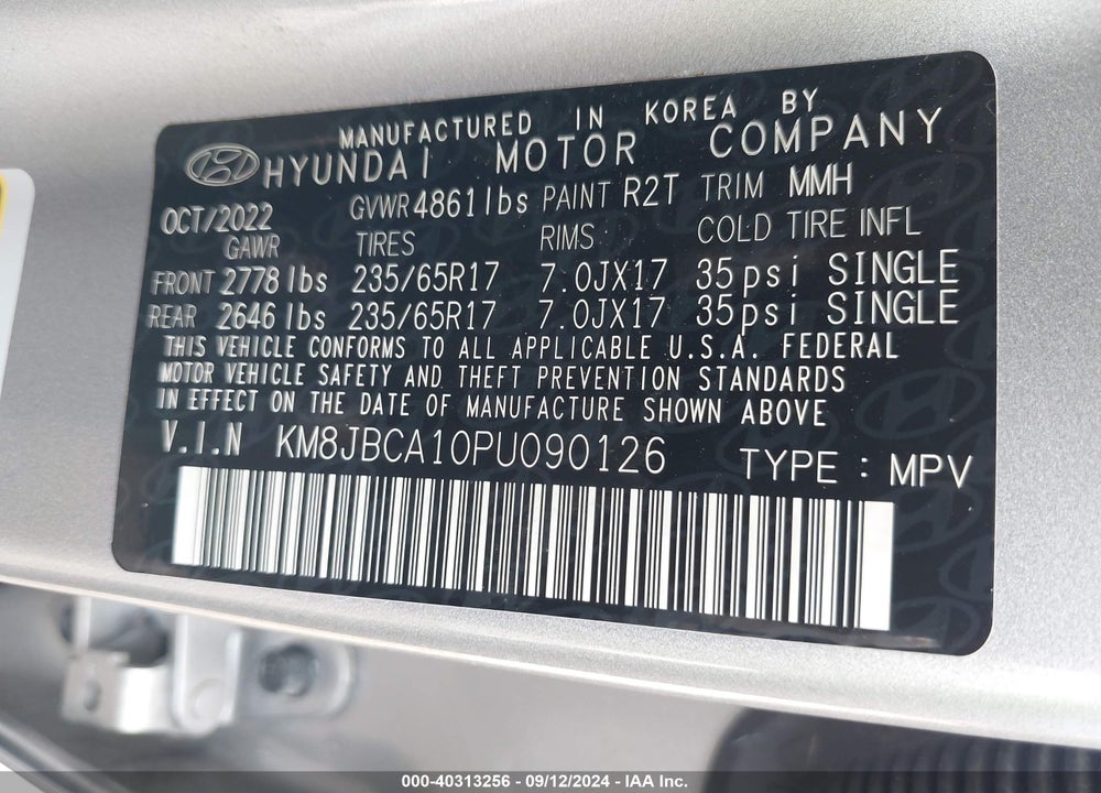 2023 HYUNDAI TUCSON HYBRID VIN: KM8JBCA10PU090126