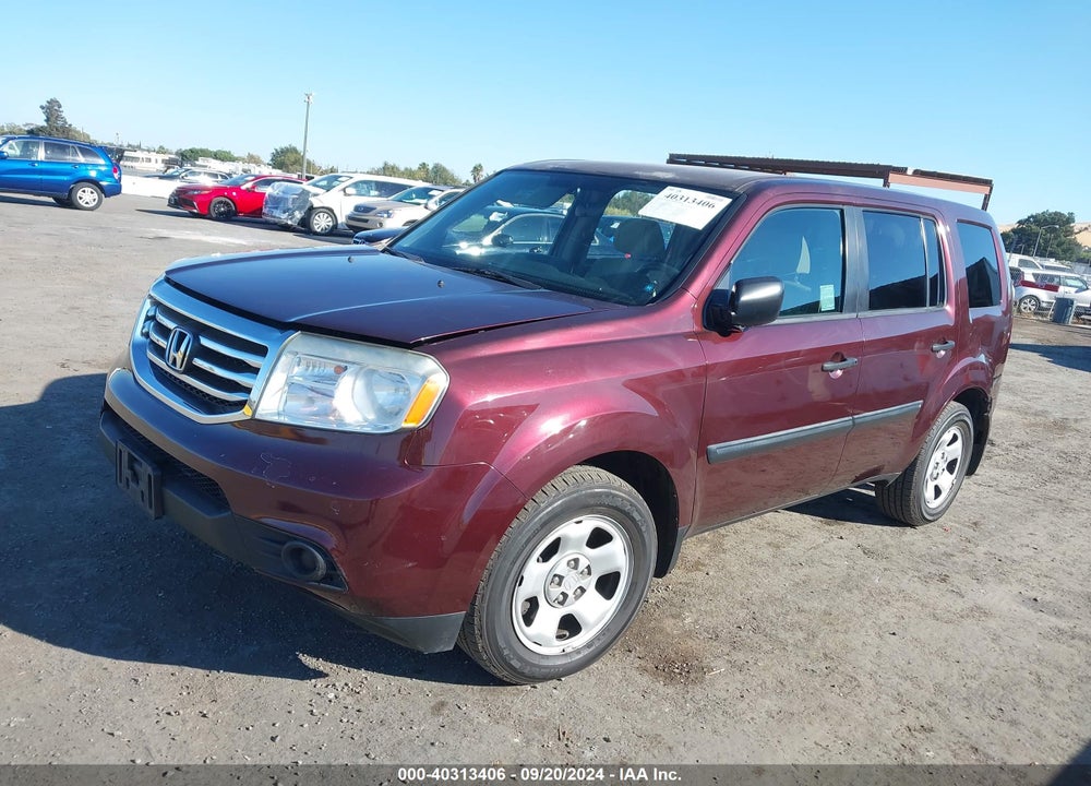 2013 HONDA PILOT LX VIN: 5FNYF4H29DB068108