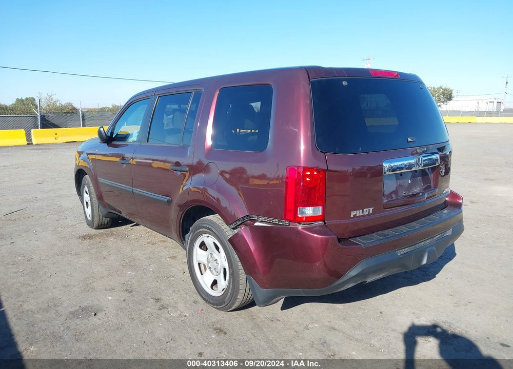 2013 HONDA PILOT LX VIN: 5FNYF4H29DB068108