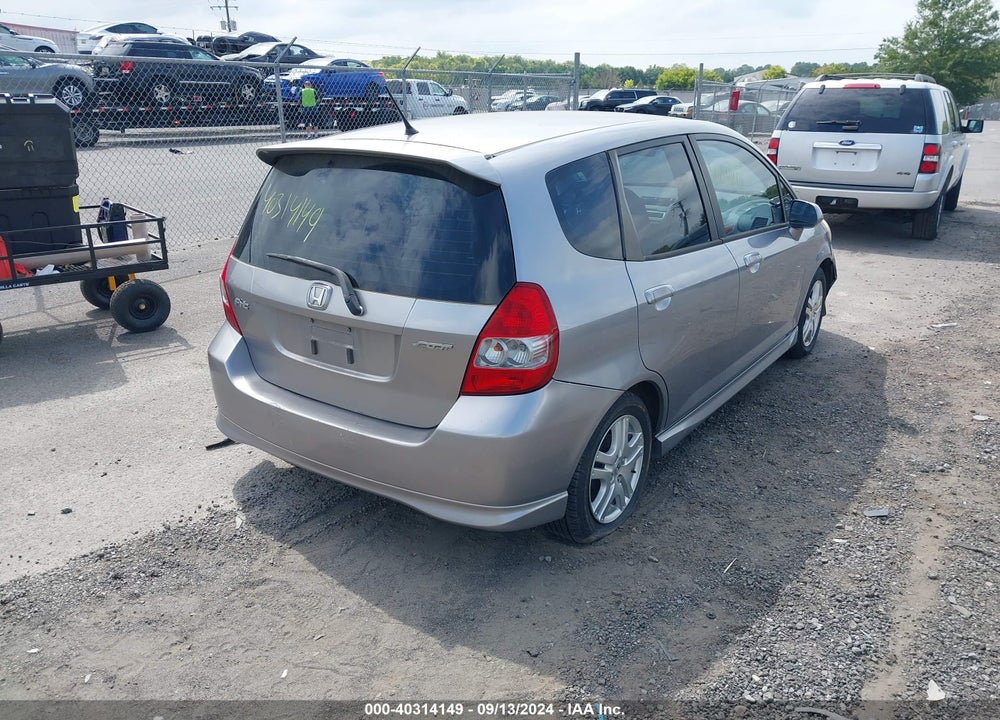 2008 HONDA FIT SPORT VIN: JHMGD37658S074012