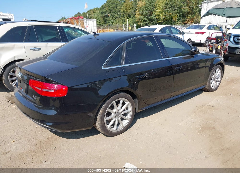 2014 AUDI A4 2.0T PREMIUM VIN: WAUFFAFL8EN021640