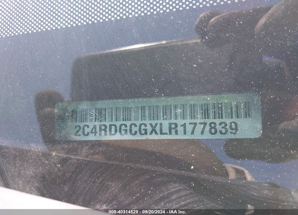 2020 DODGE GRAND CARAVAN SXT VIN: 2C4RDGCGXLR177839