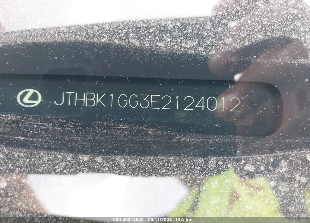 2014 LEXUS ES 350 VIN: JTHBK1GG3E2124012