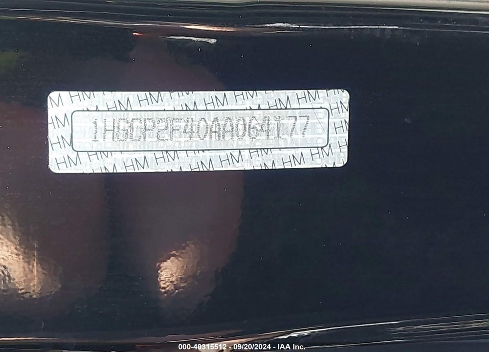 2010 HONDA ACCORD 2.4 LX-P VIN: 1HGCP2F40AA064177
