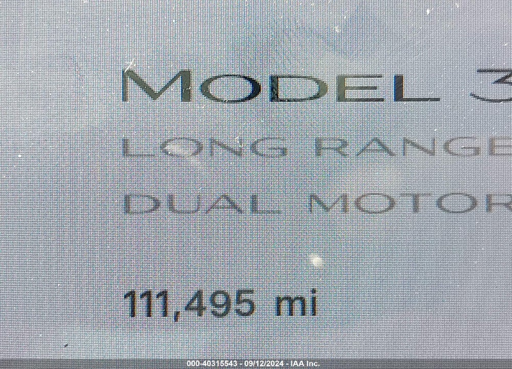 2019 TESLA MODEL 3 LONG RANGE/PERFORMANCE VIN: 5YJ3E1EB9KF450555