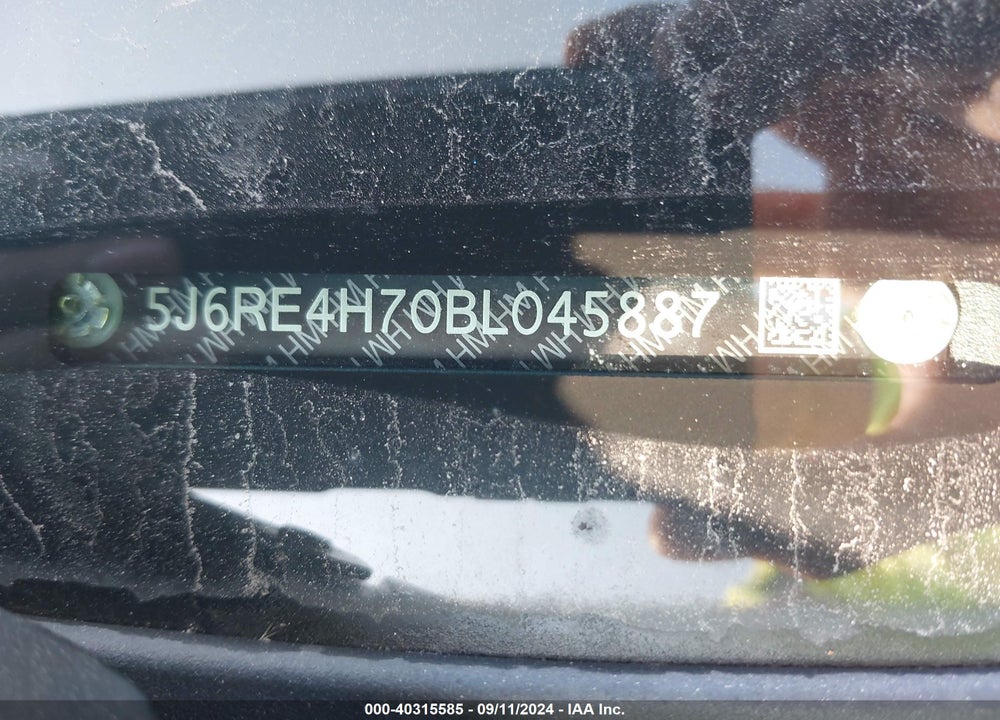 2011 HONDA CR-V EX-L VIN: 5J6RE4H70BL045887