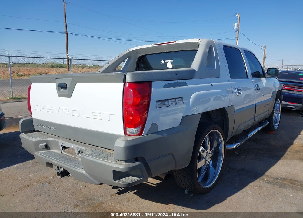 2002 CHEVROLET AVALANCHE 1500 VIN: 3GNEC13T52G292937