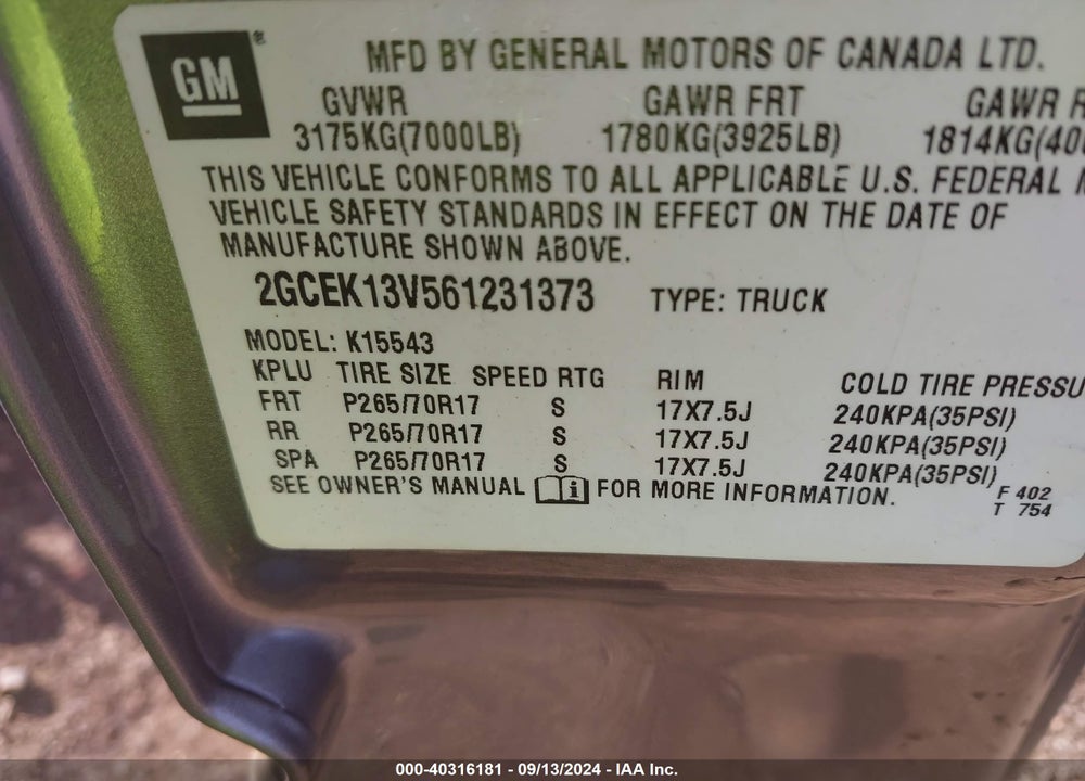 2006 CHEVROLET SILVERADO 1500 LS VIN: 2GCEK13V561231373