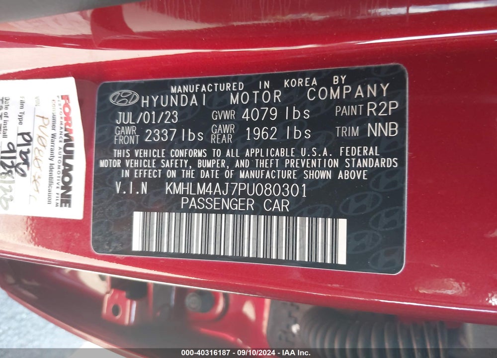 2023 HYUNDAI ELANTRA HYBRID BLUE VIN: KMHLM4AJ7PU080301