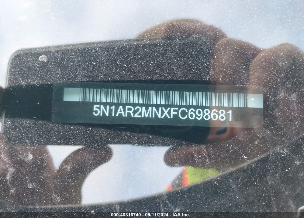 2015 NISSAN PATHFINDER S VIN: 5N1AR2MNXFC698681