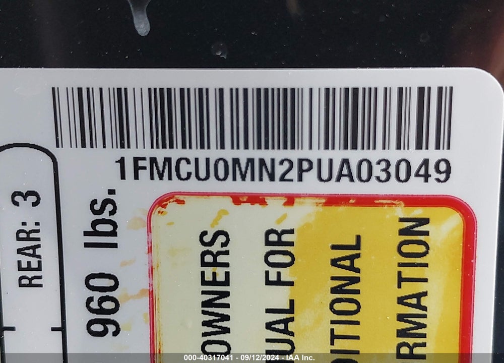 2023 FORD ESCAPE ST LINE VIN: 1FMCU0MN2PUA03049